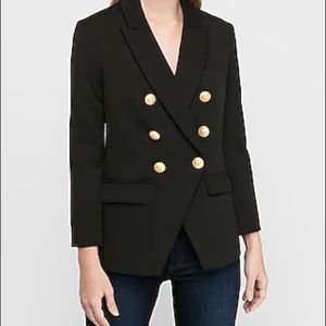 Express Double-Breasted Blazer With Gold Buttons